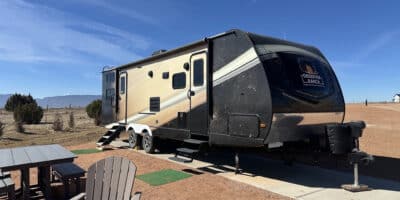 Observer Ranch planet camper rental with Saturn exterior in Penrose, Colorado